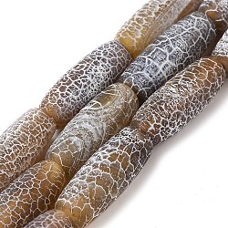 Natural Weathered Agate Beads Strands, Dyed, Rice Beads, Camel, 27.5x11mm, Hole: 2.1mm, about 13pcs/strand, 14.41''(36.6cm)(G-Q169-D04-01A)