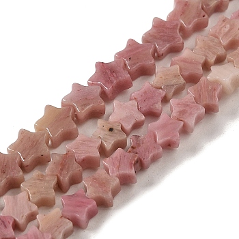 Natural Rhodonite Beads Strands, Star, 4x4.5x2mm, Hole: 0.8mm, about 102pcs/strand, 15.35 inch(39cm)