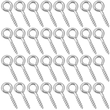 600Pcs 304 Stainless Steel Screw Eye Pin Peg Bails, For Half Drilled Beads, Stainless Steel Color, 10x4x1mm, Hole: 2mm