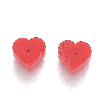 Silicone Ear Nuts, Earring Backs, Heart, Red, 5.2x5.7x3.5mm, Hole: 0.5mm
