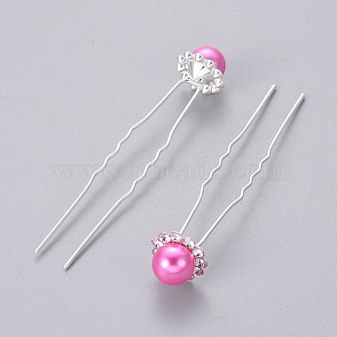 (Defective Closeout Sale) Lady's Hair Accessories Silver Color Plated Iron Ball Hair Forks(PHAR-XCP0004-04S-01)-1