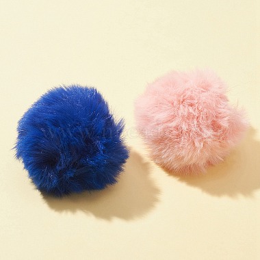 10Pcs 5 Colors Handmade Faux Rabbit Fur Pom Pom Ball Covered Pendants(WOVE-FS0001-03)-4