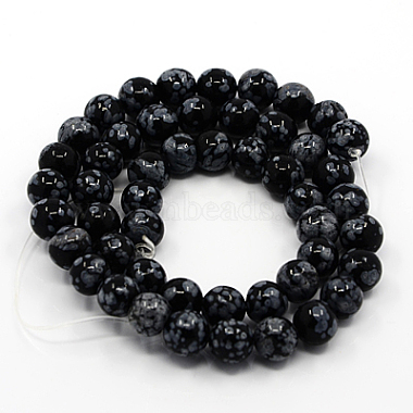 Chapelets de perles de flocon de neige en obsidienne naturelle(X-G-G515-4mm-01)-2