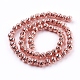 Electroplated Natural Lava Rock Bead Strands(G-E429-01-4mm-RG)-2