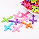 Mixed Color Cross Acrylic Pendants For Jewelry Making Embellishments DIY Craft(X-SACR-515-M)-1