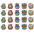 20Pcs 5 Styles Silicone Beads, Animal Theme, Mixed Shapes, 30x25~29x7.5mm, Hole: 2mm, 4pcs/style(SIL-CJ0003-03)