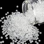 MIYUKI Round Rocailles Beads, Japanese Seed Beads, 8/0, (RR160) Crystal Luster, 3mm, Hole: 1mm, about 19000~20500pcs/pound(SEED-G008-RR0160)