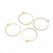 Brass Pendants, Long-Lasting Plated, Flat Round, Real 24K Gold Plated, 28x25x1mm, Hole: 1.4mm(KK-O139-07G)