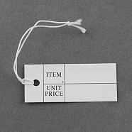 Paper Price Cards, Can be tied on the products, Rectangle, White, 40x17x0.3mm(CDIS-S023-5)