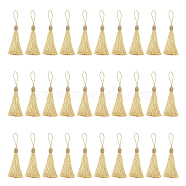 Polyester Tassel Pendant Decoration, Hanging Ornaments for Car Rearview Mirrors, Women's Bags, Gold, 150mm(HJEW-WH0043-23)