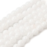 Natural Malaysia Jade Bead Strands, Dyed & Heated, Round Beads, White, 6mm, Hole: 1mm, about 64pcs/strand, 15 inch(G-M101-6mm-10)