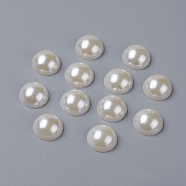 Half Round Domed Imitated Pearl Acrylic Cabochons, Creamy White, 16x8mm(OACR-H001-9)