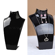 Plastic Bust Necklace Display Stands, Jewelry Holder for Necklace, Earring Storage, Black, 18.5x11.85x30cm(NDIS-K004-01A)