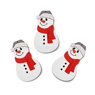 Christmas Resin Big Pendants, Opaque Charms for Christmas Party Decoration, Snowman, 54.5x31.5x2.5mm, Hole: 1.2mm(RESI-K019-09H)