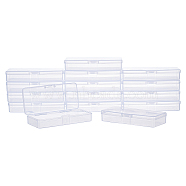 Transparent Plastic Bead Containers, with Hinged Lids, Flip Cover, Rectangle, White, 10.1x4.5x1.8cm, Inner Size: 9.7x4.1cm(CON-WH0074-59)