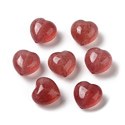 Natural Strawberry Quartz Beads, Heart, 11.5x12~12.5x7.5~8.5mm, Hole: 1~1.2mm(G-A090-07)