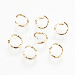 304 Stainless Steel Open Jump Rings, Golden, 21 Gauge, 6x0.7mm, Inner Diameter: 4mm, 1000pcs/bag(STAS-P212-19G-09)