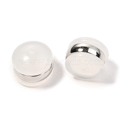 TPE Plastic Ear Nuts, with 316 Surgical Stainless Steel Findings, Earring Backs, Half Round/Dome, Stainless Steel Color, 4x5.5mm(KY-H004-02M-01P)