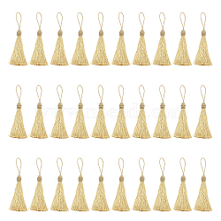 Polyester Tassel Pendant Decoration, Hanging Ornaments for Car Rearview Mirrors, Women's Bags, Gold, 150mm(HJEW-WH0043-23)