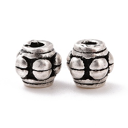 925 Sterling Silver Bead, Barrel, Antique Silver, 5x4.5mm, Hole: 1.5mm, about 20Pcs/10g(STER-D036-24AS)