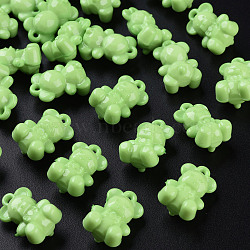 Opaque Acrylic Pendants, Bear, Light Green, 20x13.5x10.5mm, Hole: 1.4mm, about 400pcs/500g(MACR-S373-113-A01)