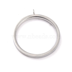 304 Stainless Steel Finger Ring Settings, Loop Ring Base, Stainless Steel Color, US Size 7(17.3mm), 2mm, Hole: 2mm, Inner Diameter: 17.3mm(RJEW-O045-09C-P)