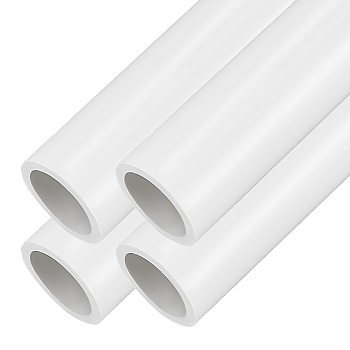 PCV Plastic Hollow Round Tubes, WhiteSmoke, 350x20mm, Inner Diameter: 15.5mm