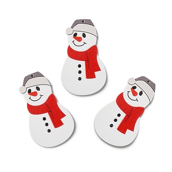 Christmas Resin Big Pendants, Opaque Charms for Christmas Party Decoration, Snowman, 54.5x31.5x2.5mm, Hole: 1.2mm