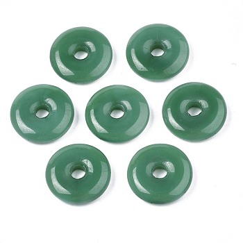 Imitation Jade Glass Beads, Peace Buckle, Sea Green, 19x4.5mm, Hole: 4mm