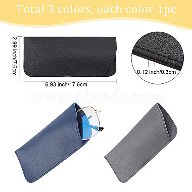 Gorgecraft 3Pcs 3 Colors Portable Slip-in Eyeglasses Pouch(AJEW-GF0005-59)-2