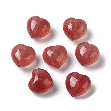 Heart Strawberry Quartz Beads