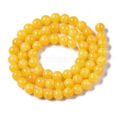 Природные окрашенные желтый нефрит драгоценный камень шарик нити(X-G-R271-6mm-Y07)-2