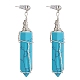 Synthetic Turquoise Bullet Dangle Stud Earrings(EJEW-PH01406-02)-1