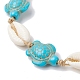 Natural Shell & Synthetic Turquoise Braided Bead Bracelets(AJEW-AN00562-02)-3