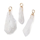 Electroplated Natural Quartz Crystal Dyed Pendants(PALLOY-JF02325-01)-1