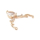 Brass Pave Clear Cubic Zirconia Connector Charms(ZIRC-K088-18KCG)-3