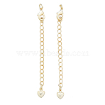 Brass Chain Extender, with Chain and Lobster Claw Clasps, Nickel Free, Real 14K Gold Plated, 71mm(KK-N259-13)