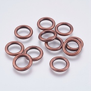 CCB Plastic Linking Rings, Ring, Red Copper, 15x2~2.5mm, Hole: 10mm(CCB-J035-010R)
