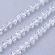 Natural White Topaz Beads Strands, Faceted, Round, 3~3.5mm, Hole: 0.5mm, about 115~130pcs/strand, 14.5~16.1 inch(37~41cm)(G-F619-28-3mm)