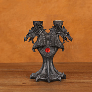 Halloween Theme Resin Candle Holder, Dragon, Dragon, 13.5x10x15cm(DARK-PW0001-093E)