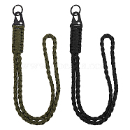 2 Sets 2 Colors Polyester Woven Lanyard Keychains, Braided Strap, with Alloy Snap Clasps and Iron Key Rings, for Keys Knife Flashlight Outdoor Camping Hiking Backpack, Mixed Color, 560x31x12mm, 1 set/color(AJEW-AR0001-49)