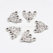 Tibetan Style Chandelier Components Links, Hat, Lead Free and Cadmium Free, Antique Silver, 15x16x2mm, Hole: 2mm(X-LF11357Y)