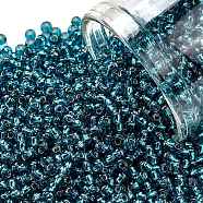 TOHO Round Seed Beads, Japanese Seed Beads, (23BD) Aqua Silver Lined, 11/0, 2.2mm, Hole: 0.8mm, about 1110pcs/bottle, 10g/bottle(SEED-JPTR11-0023BD)