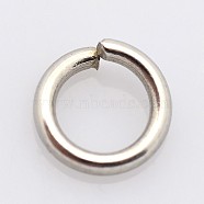 304 Stainless Steel Jump Rings, Open Jump Rings, Stainless Steel Color, 10x1.2mm, Inner Diameter: 7.6mm(X-STAS-E067-08-10mm)