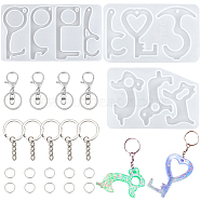 Gorgecraft DIY Door Opener Molds Making Kits, with Silicone Molds, Iron Split Key Rings &  Open Jump Rings, Iron Alloy Lobster Claw Clasp Keychain, White, 37pcs/set(DIY-GF0002-61)