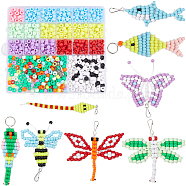 DIY Animal Keychain Making Kit, Including Resin & Plastic Bead, Iron Keychain Clasp Findings & Split Key Rings, Mixed Color, 713Pcs/box(DIY-SC0023-64)