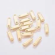 201 Stainless Steel Chain Tabs, Chain Extender Connectors, Oval, Golden, 12x3x1mm, Hole: 1.4mm(X-STAS-L234-009G)