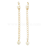 Brass Chain Extender, with Chain and Lobster Claw Clasps, Nickel Free, Real 14K Gold Plated, 71mm(KK-N259-13)