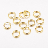 Iron Split Rings, Double Loops Jump Rings, Cadmium Free & Lead Free, Golden, 6x1.4mm, about 5.3mm inner diameter, about 950pcs/100g(X-JRDG6mm)
