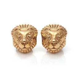 Ion Plating(IP) 304 Stainless Steel Beads, Lion, Golden, 12x10.5x8mm, Hole: 3mm(STAS-I134-22G)